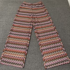 Shade & Shore Swim Cover Up Pants Womens S 4-6 Multicolor Boho Wide Leg Beach